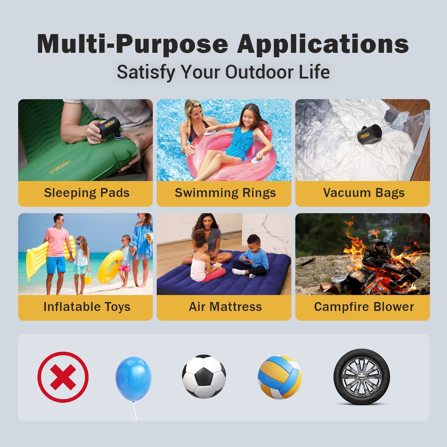 RoosCamp AirMaster Pro – krachtige elektrische luchtpomp voor camping en outdoor