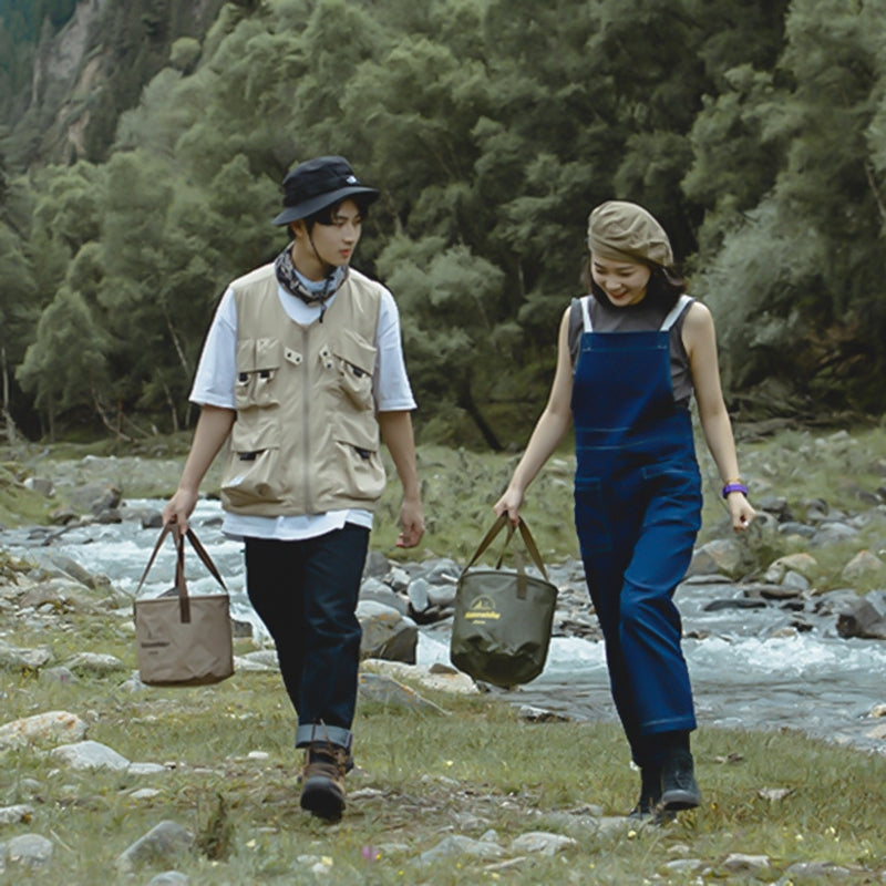 Naturehike 20L Draagbare Wastafel & Voetenbad Emmer – Opvouwbare Outdoor Camping Wassen Zak Bruin