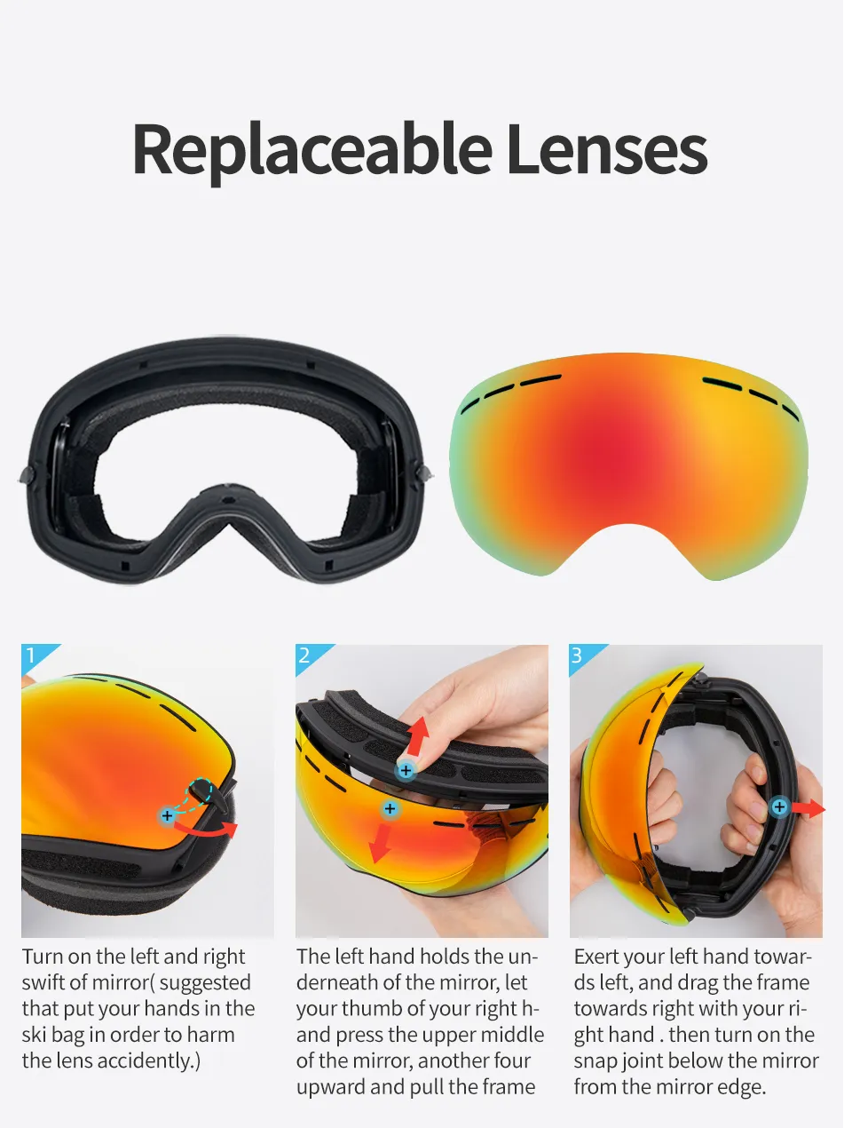 Skibril met verwisselbare lens