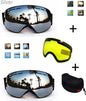 Ski Bril F Type 7 – Frameless Design met Extra Lens & Opbergbox (Zwart/zilver) Cat. 0 tot 4 - ☀/☁