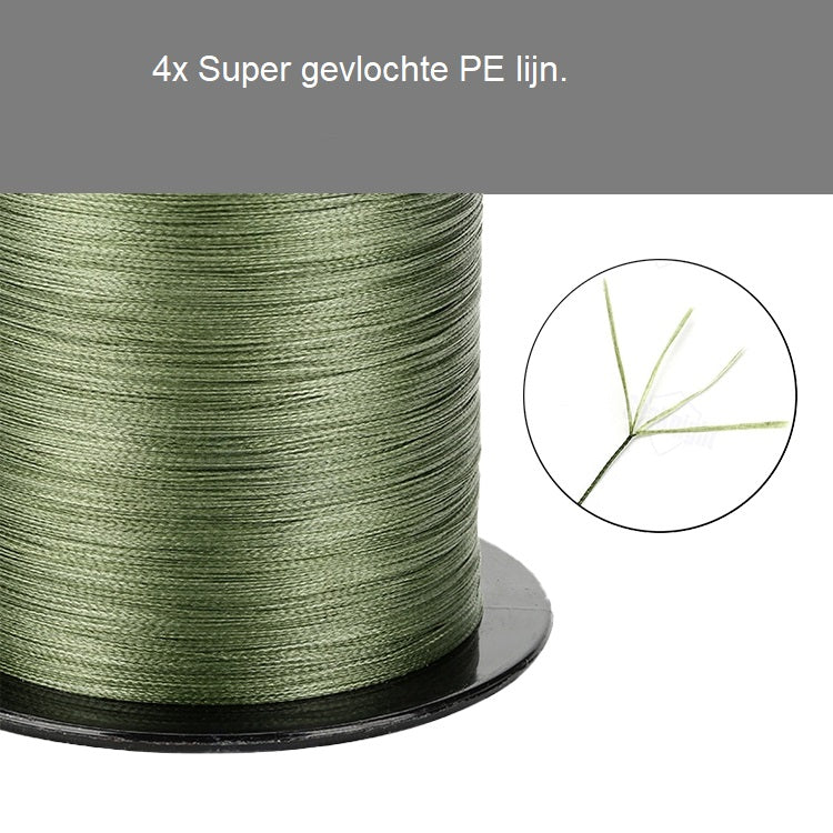 IPEXNL Super Power 2 PE Gevlochten Vislijn – 300m | 18.1kg | 0.33mm – Grijs type 4