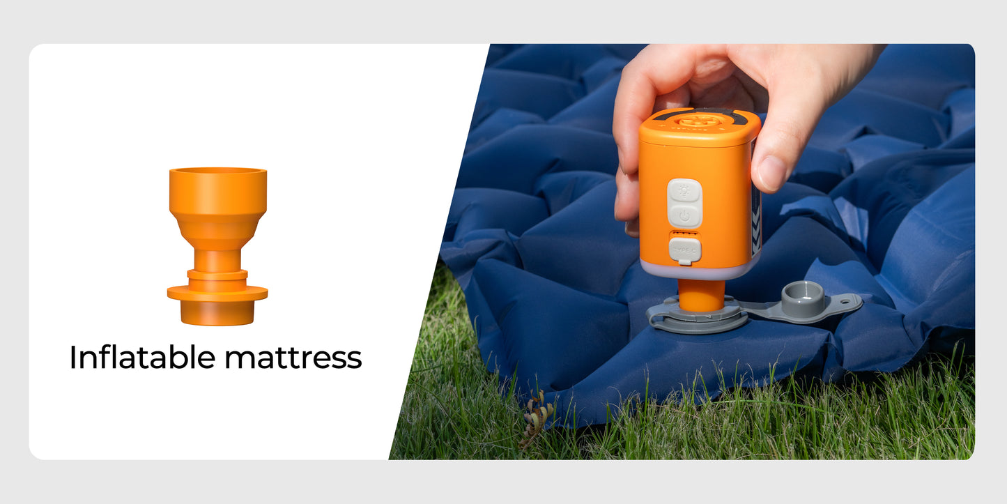 RoosCamp Air Master SL – compacte elektrische luchtpomp met campinglamp en muggenwerende functie