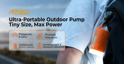 RoosCamp Air Master Nano 2 – compacte 4-in-1 elektrische luchtpomp voor camping en outdoor