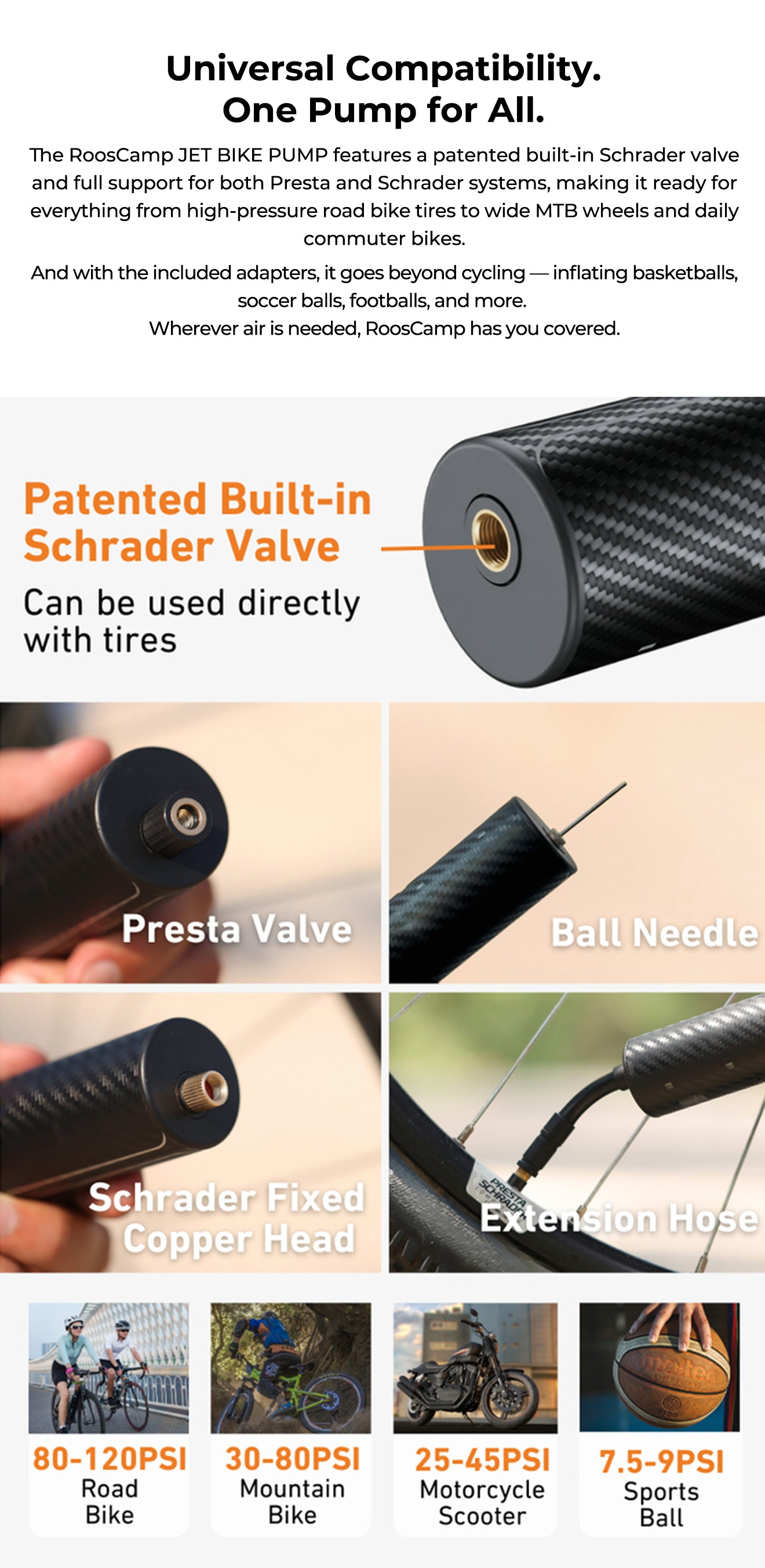 Rooscamp Tiny Jet Bike Pump AirMaster R13 – Compacte en Krachtige Fietspomp voor Onderweg