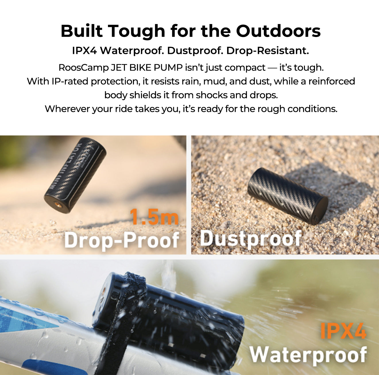 Rooscamp Tiny Jet Bike Pump AirMaster R13 – Compacte en Krachtige Fietspomp voor Onderweg