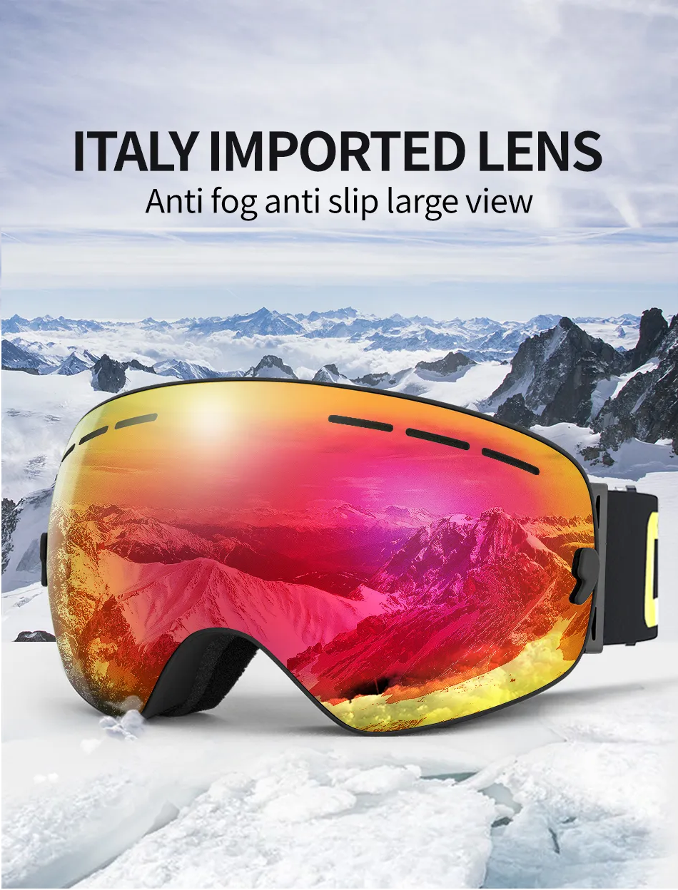 Skibril AX Type 2 – Frameless Look met Magnetische Lenswissel (Zwart/zilver) Cat. 0 tot 4 - ☀/☁