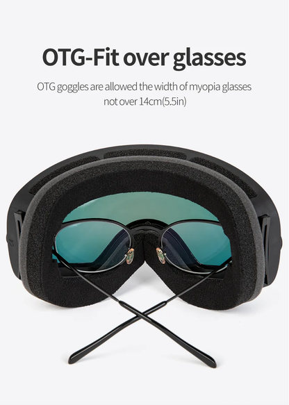 Skibril AX Type 2 – Frameless Look met Magnetische Lenswissel (Zwart/zilver) Cat. 0 tot 4 - ☀/☁