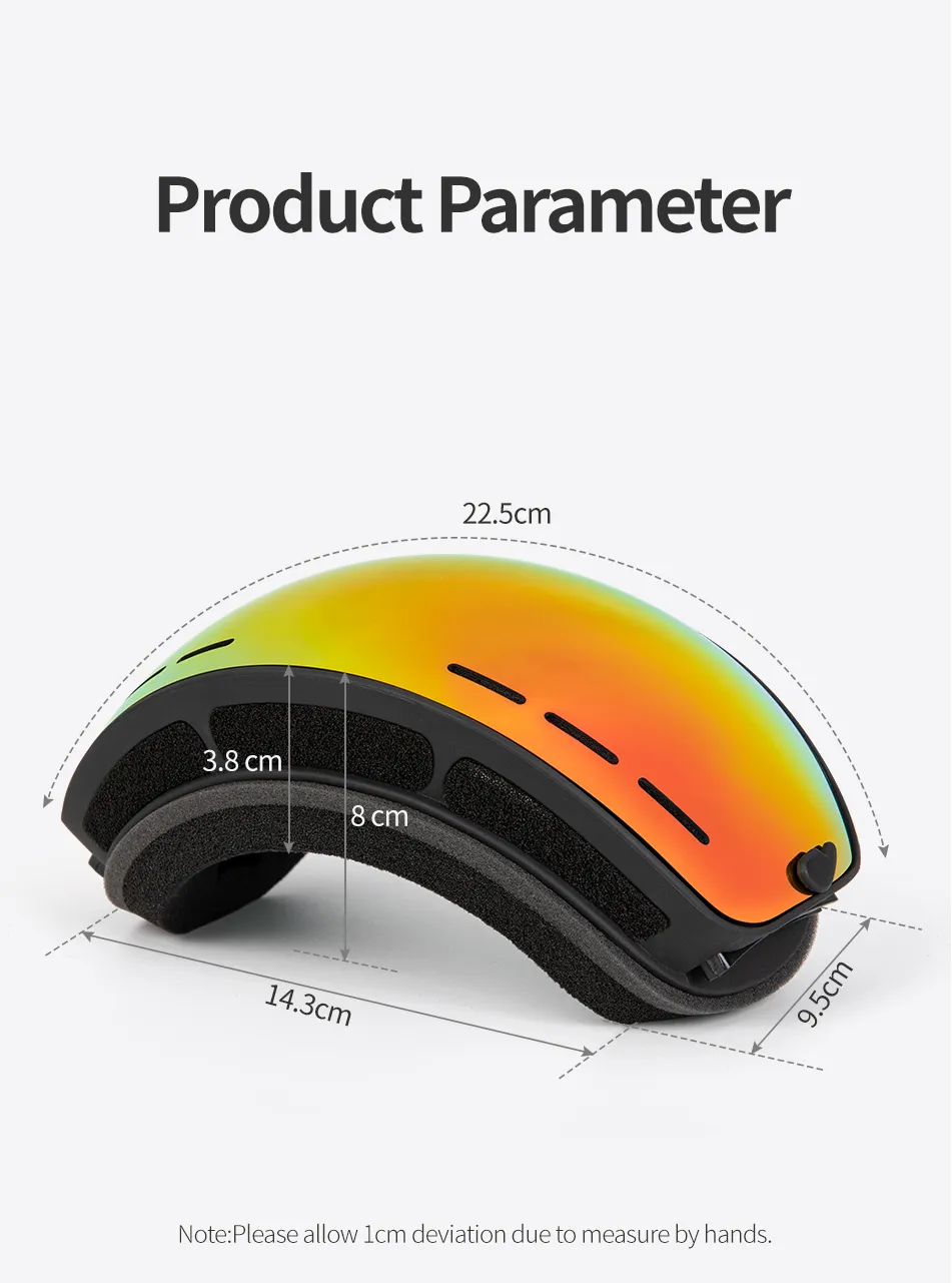 Skibril AX Type 2 – Frameless Look met Magnetische Lenswissel (Zwart/zilver) Cat. 0 tot 4 - ☀/☁