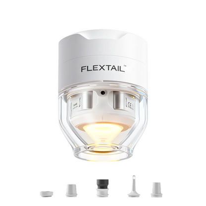 FLEXTAIL TINY PUMP 3X - Hoge snelheid 2-in-1 oplaadbare luchtpomp en zaklamp lichtgewicht kleur WIT.