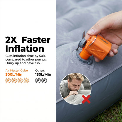 RoosCamp Air Master Cube – compacte elektrische luchtpomp met campinglamp