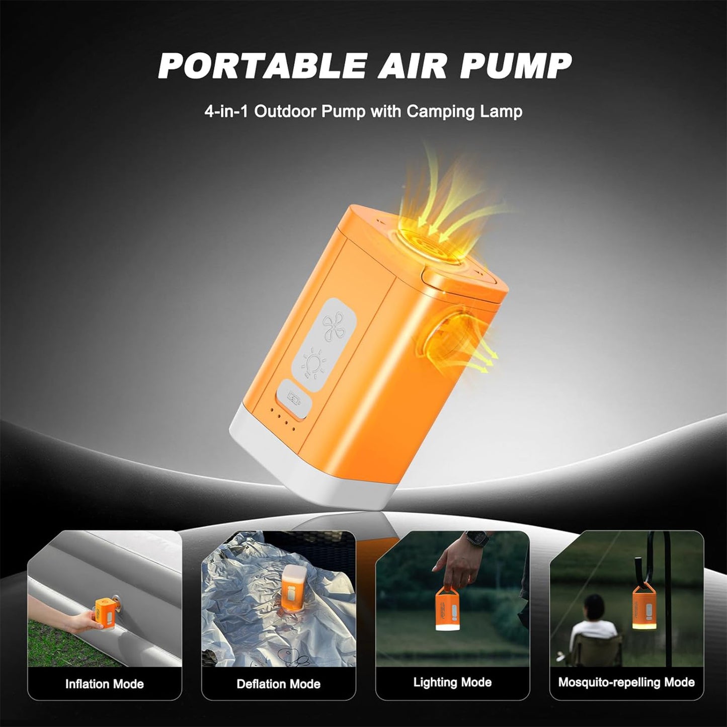RoosCamp Air Master Nano 2 – compacte 4-in-1 elektrische luchtpomp voor camping en outdoor