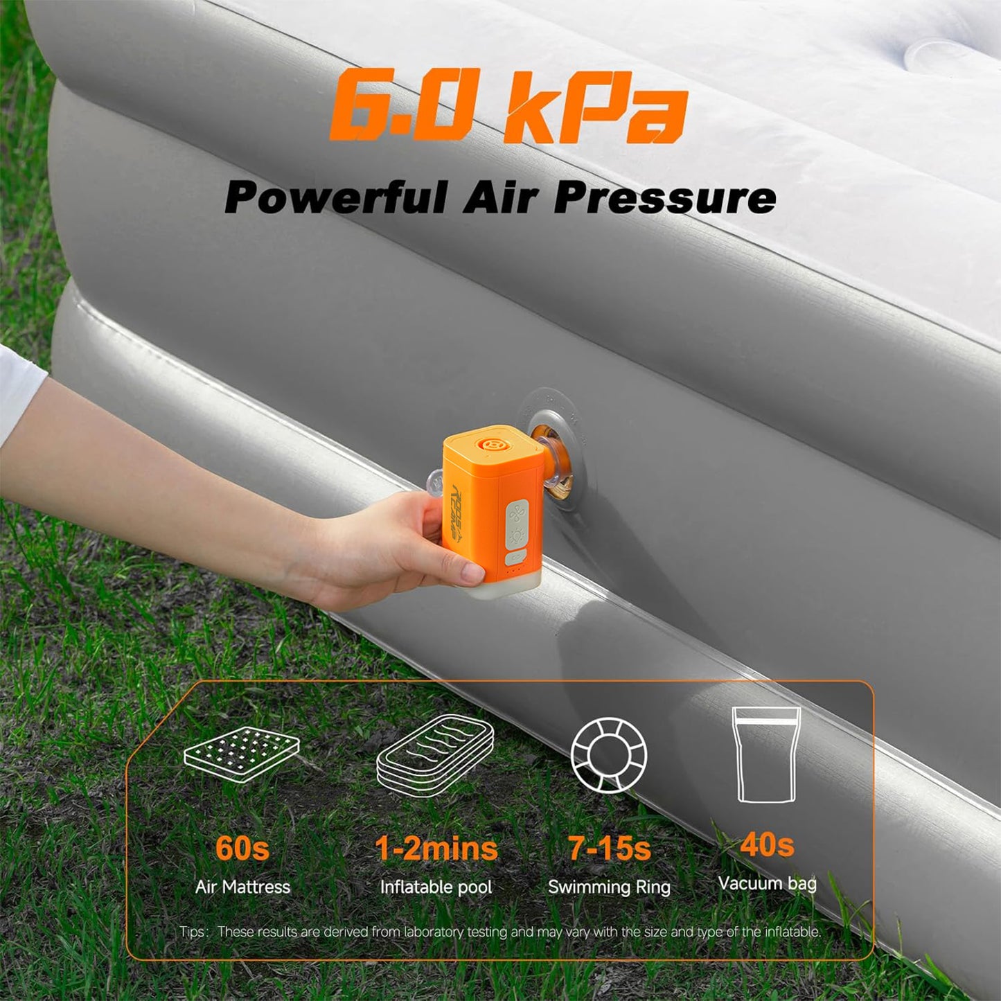 RoosCamp Air Master Nano 2 – compacte 4-in-1 elektrische luchtpomp voor camping en outdoor