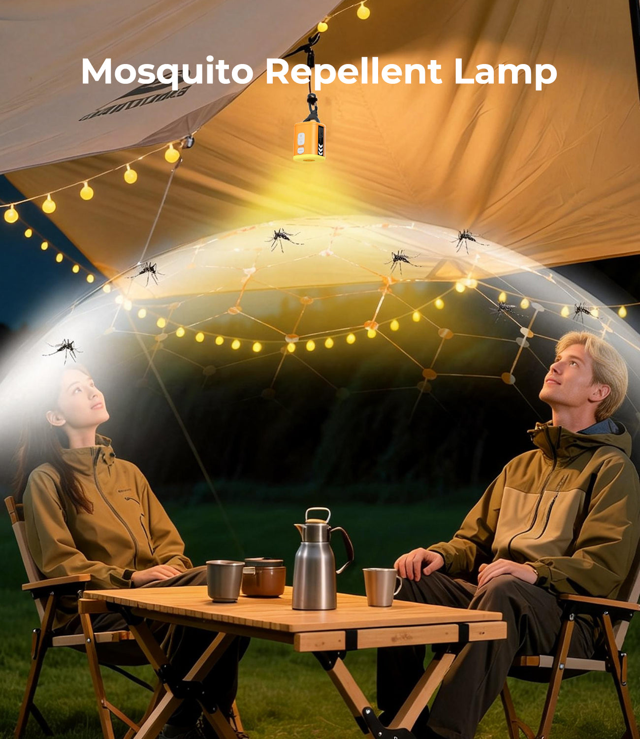 RoosCamp Air Master SL – compacte elektrische luchtpomp met campinglamp en muggenwerende functie