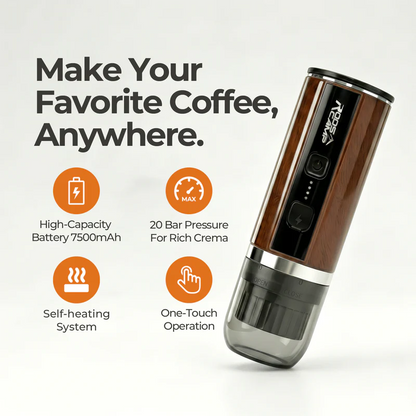 Rooscamp Barista-kwaliteit koffie, waar je ook bent – met de  Draagbare Elektrische Espressomachine