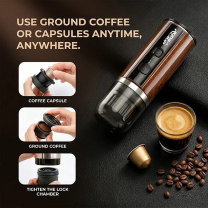 Rooscamp Barista-kwaliteit koffie, waar je ook bent – met de  Draagbare Elektrische Espressomachine