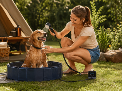 RoosCamp Shower Pro – Draagbare Campingdouche voor Outdoor, Reizen en Kamperen