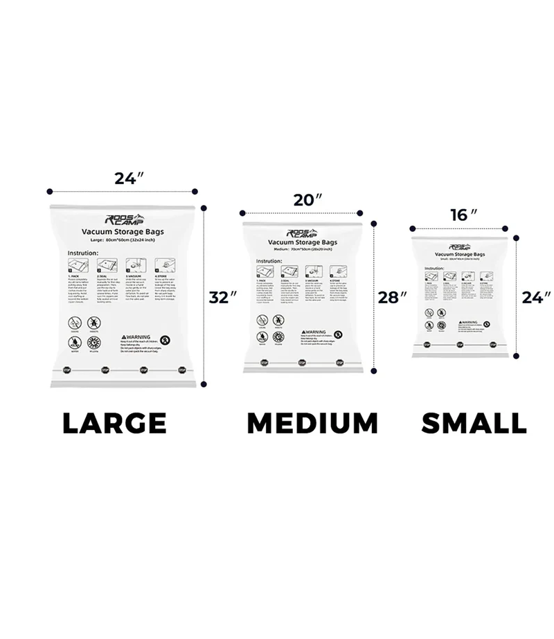 Rooscamp Vacuüm Opbergzakken Small S 60x40cm – Herbruikbare Ruimtebesparende Opbergzakken voor Kleding, Dekens en Textiel