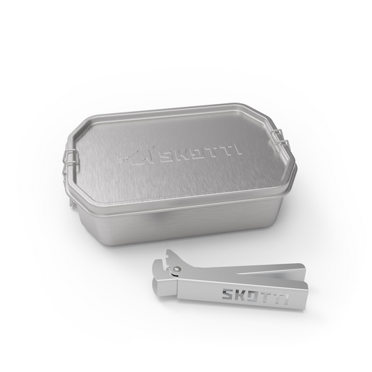 Skotti RVS Boks 1L – Compacte & Veelzijdige Outdoor Pan & Lunchbox