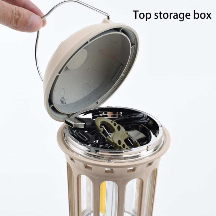 Oplaadbare Campinglamp met Hanger &amp; Voet – Dimbaar & Lichtgewicht (Gebroken Wit)