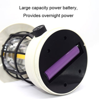 Retro Oplaadbare Campinglamp met Solar – Dimbaar & Lichtgewicht (Zwart/Wit)