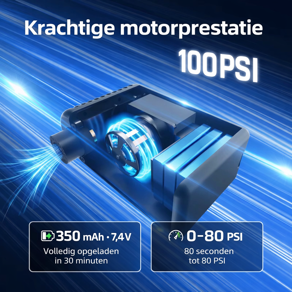 CYCLAMI A2 Mini Elektrische Fietspomp – Compact, Krachtig & Altijd Klaar (100 PSI) Digitaal Display