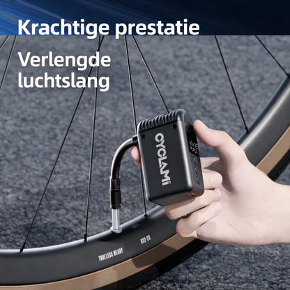 CYCLAMI A2 Mini Elektrische Fietspomp – Compact, Krachtig & Altijd Klaar (100 PSI) Digitaal Display