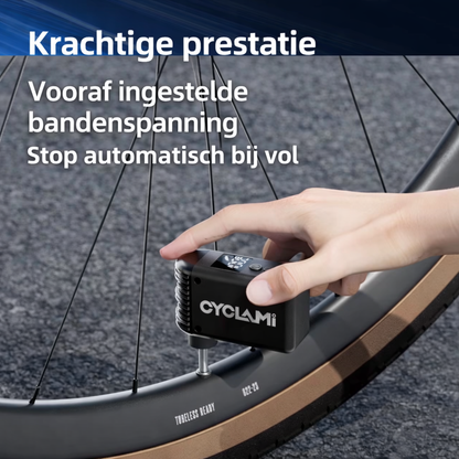 CYCLAMI A2 Mini Elektrische Fietspomp – Compact, Krachtig & Altijd Klaar (100 PSI) Digitaal Display