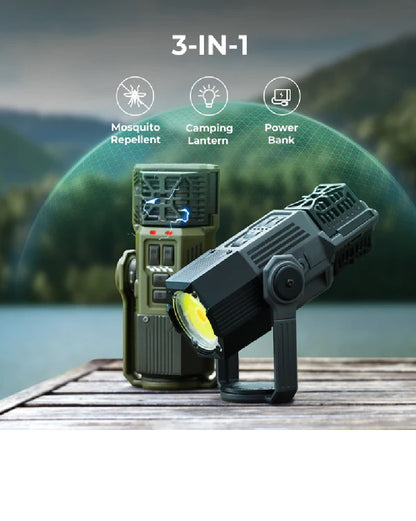 Flextail Evo Repel 3-in-1 draagbaar muggenverjager lamp en powekbank in een Groen