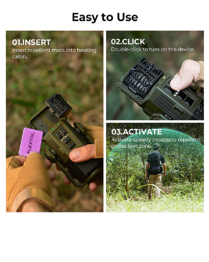 Flextail Evo Repel 3-in-1 draagbaar muggenverjager lamp en powekbank in een Groen