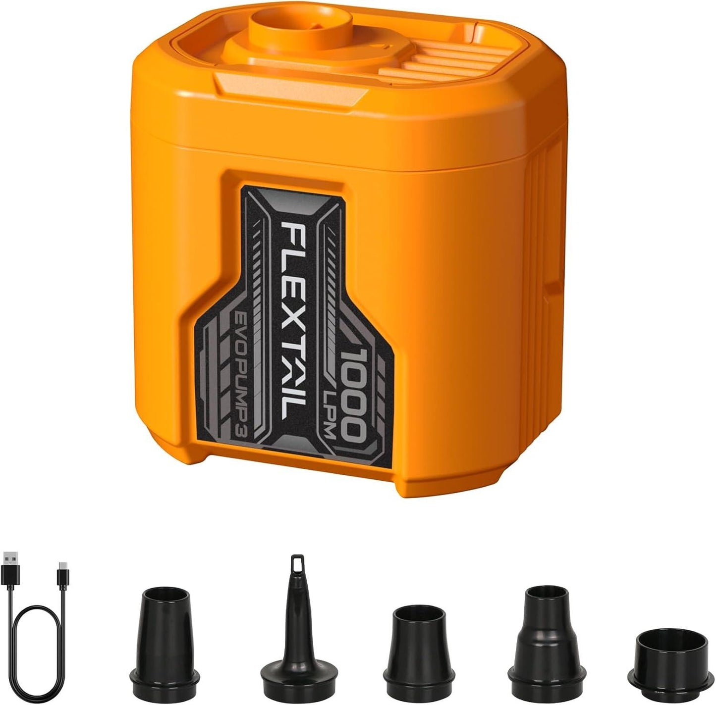 EVO PUMP 3 – Krachtige 1000L/Min Draagbare & Oplaadbare Luchtpomp Oranje