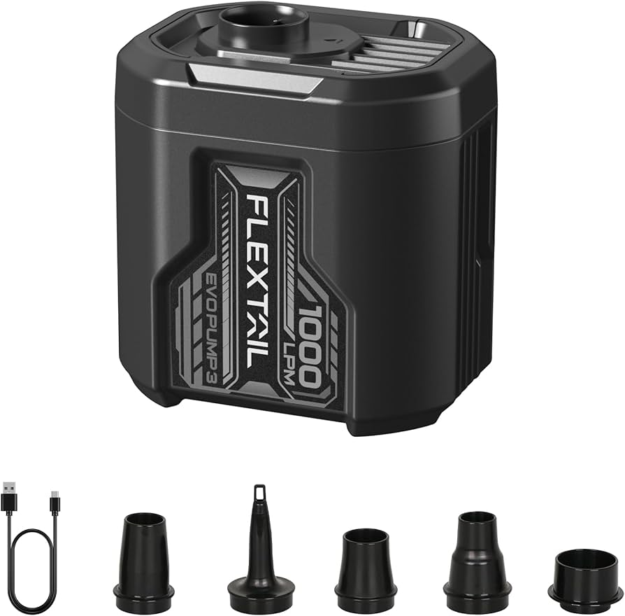 EVO PUMP 3 – Krachtige 1000L/Min Draagbare & Oplaadbare Luchtpomp Zwart