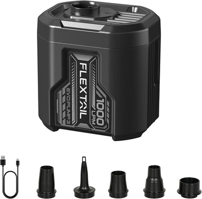 EVO PUMP 3 – Krachtige 1000L/Min Draagbare & Oplaadbare Luchtpomp Zwart