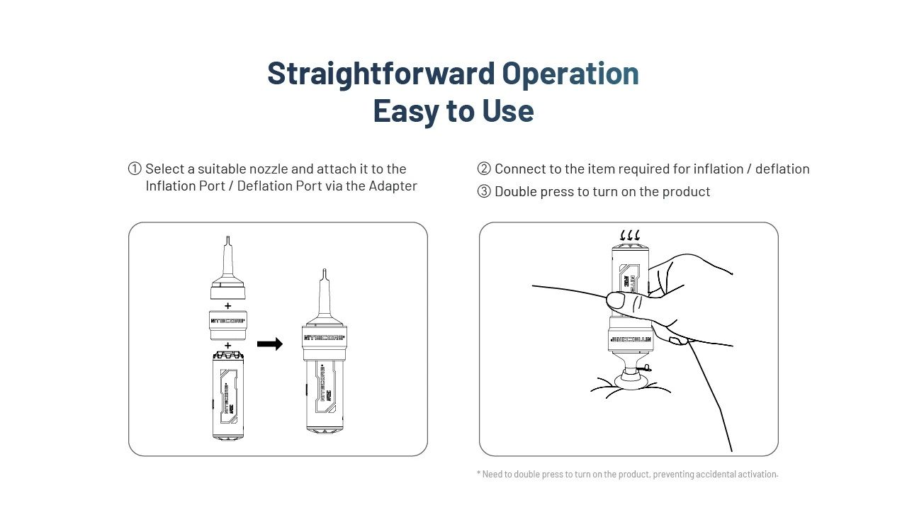 Nitecore AP05C Elektronische Luchtpomp – Compact, Krachtig en Draadloos