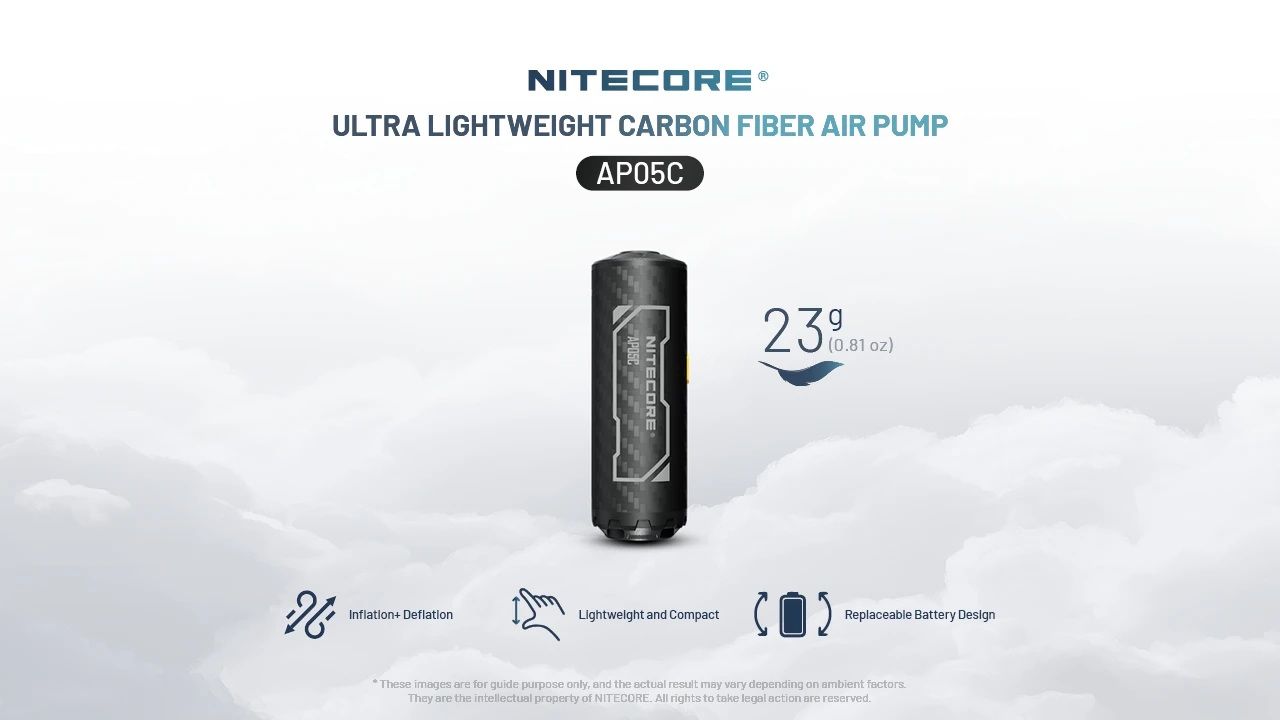 Nitecore AP05C Elektronische Luchtpomp – Compact, Krachtig en Draadloos