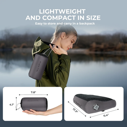 Flextail Zero Pillow Bruin – Ergonomisch Luchtkussen voor Onderweg