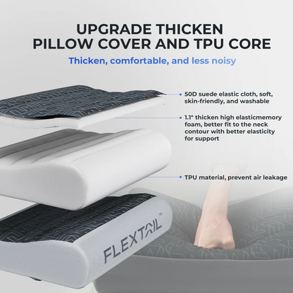 Flextail Zero Pillow Bruin – Ergonomisch Luchtkussen voor Onderweg