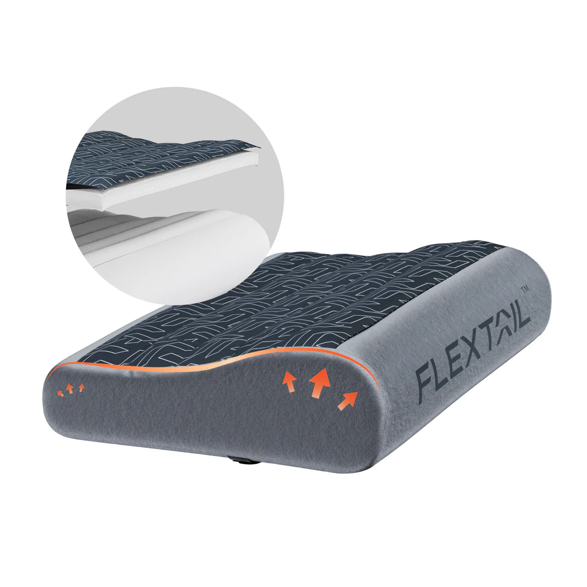 Flextail Zero Pillow Bruin – Ergonomisch Luchtkussen voor Onderweg