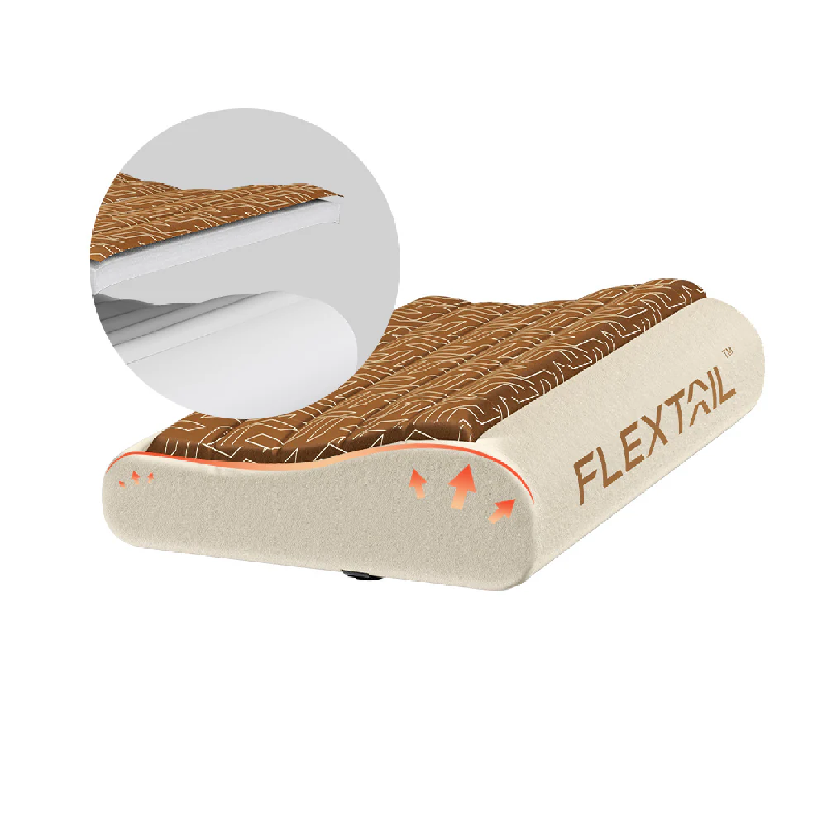 Flextail Zero Pillow Bruin – Ergonomisch Luchtkussen voor Onderweg