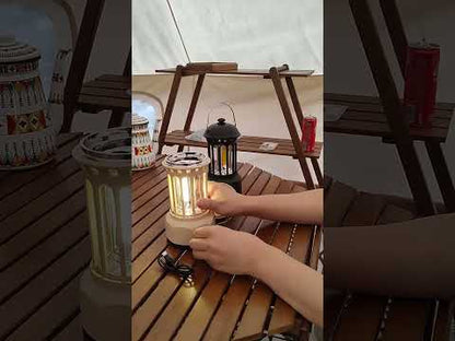 Oplaadbare Campinglamp met Hanger &amp; Voet – Dimbaar & Lichtgewicht (Gebroken Wit)