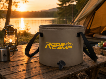 Rooscamp Opvouwbare Wateremmer 20L – Camping Emmer met Kraan – Opvouwbare Watertank – Draagbare Waterzak voor Camping, Outdoor en Reizen