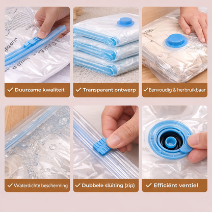 SmartOutdoor Vacuümzakken Kleding Set 4 Stuks (60x80 cm) met Elektrische Pomp Zwart  – Opbergzakken voor Dekbed & Reizen – Ruimtebesparend & Oplaadbaar