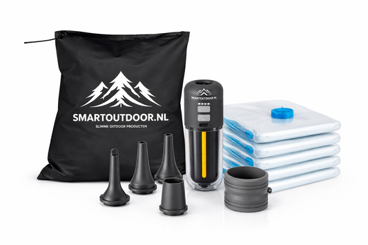 SmartOutdoor Vacuümzakken Kleding Set 4 Stuks (60x80 cm) met Elektrische Pomp Zwart  – Opbergzakken voor Dekbed & Reizen – Ruimtebesparend & Oplaadbaar