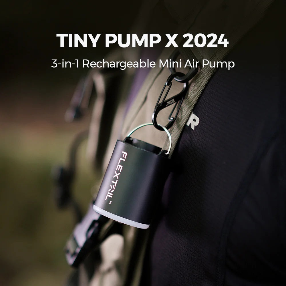 Flextail TINY PUMP X 2024 – Ultieme 3-in-1 Mini Luchtpomp & Campinglamp (Zwart)