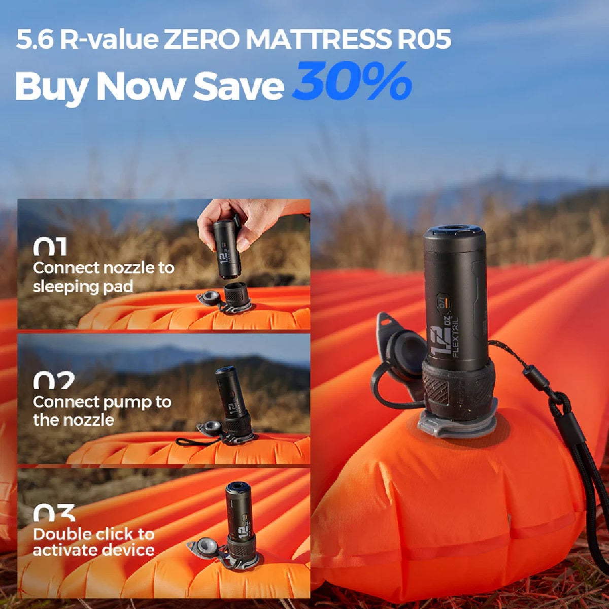 Flextail Zero Pump Mini – Ultralichte en Krachtige Elektrische Luchtpomp